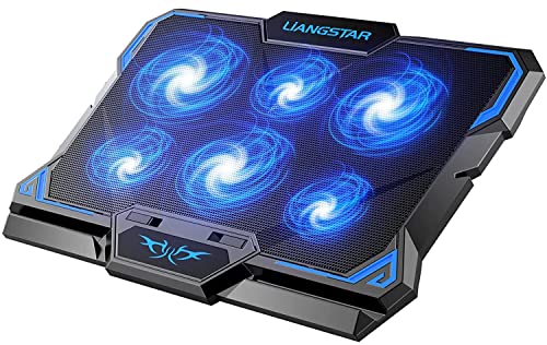 LIANGSTAR Laptop Kühler, Kühlpads für 12-17 Zoll Notebook | 2022 Version | 6 Lüfter mit LEDs | 2200 RPM | Geräuscharme Kühlung | 2 USB Ports | 3 Höheneinstellungen | Cooling Pad Cooler Ständer von LIANGSTAR