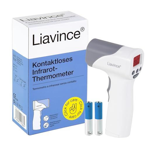 Liavince Kontaktloses Infrarot-Thermometer, Fieber Stirnthermometer für Baby Erwachsene Kinder, genaue & sofortige Ergebnisse, schnelles Messen in 1 Sekunde, Speicherfunktion, für Körper & Objekte von LIAVINCE