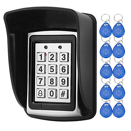 LIBO Wasserdichter Zugangskontrolle-Tastatur-RFID-Prüfer für einzelnes Tür-Eintragungs-System 1000 Benutzer 10pcs 125KHz RFID Keyfobs mit regendichter Abdeckung LIBO Wasserdichter Zugangskontrolle-Tastatur-RFID-Prüfer für einzelnes Tür-Eintragungs-System 1000 Benutzer 10pcs 125KHz RFID Keyfobs mit regendichter Abdeckung von LIBO Smart Home