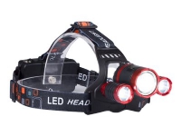 libox LB0106 - Kopf-Taschenlampe - LED - 4 Modi - kaltweisses Licht - schwarz, rot von LIBOX