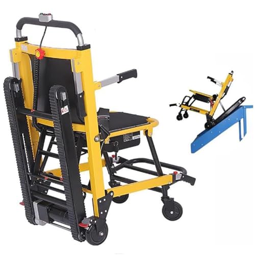 Elektrischer Raupen-Treppensteiger,Treppenlifte Für Ältere Menschen,Elektrische Treppenlifte,Leichter Faltbarer Treppenliftstuhl,Rahmen Aus Aluminiumlegierung,Tragfähigkeit 169 Kg von LIBRACTA