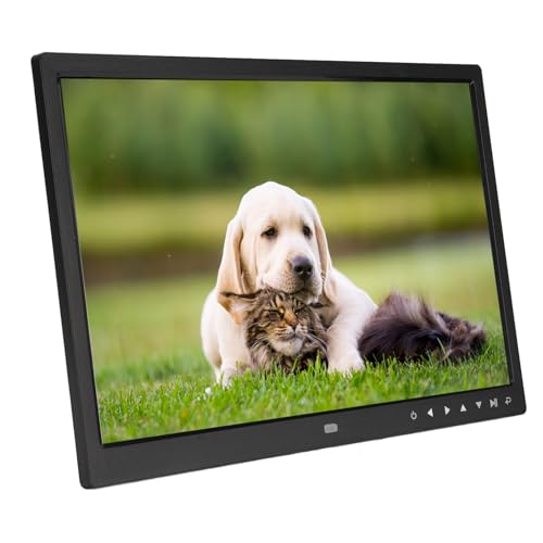 15 Zoll Digitaler Bilderrahmen 1080p HD, Drahtloser Elektronischer Fotorahmen mit Fernbedienung, Automatische Diashow, Erweiterbarer Speicher, Wandmontage für Heim (EU-Stecker) von LICAEVEY