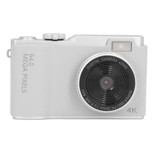 48MP Digitalkamera, 1080p Autofokuskamera mit 2,4 -Zoll -HD -Bildschirm, 16 -facher Zoom -Anti -Shake, Lanyard, Kompakter Tragbarer Kleiner Point und Shoot Camcorder für (White) von LICAEVEY