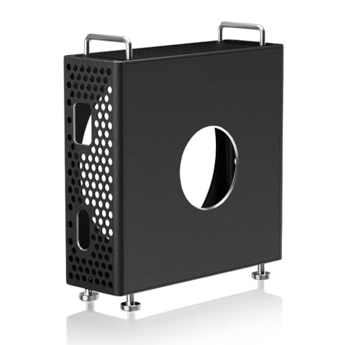 Aluminium -Chassis -Stand für Mac M4, Vertikaler Desktop -Halter mit Verbessertem Abkühlungs, Voll-Port -Zugang und Anti-Impact -Design (Black) von LICAEVEY