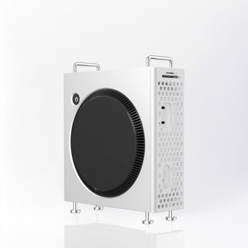 Aluminium -Chassis -Stand für Mac M4, Vertikaler Desktop -Halter mit Verbessertem Abkühlungs, Voll-Port -Zugang und Anti-Impact -Design (Silver) von LICAEVEY