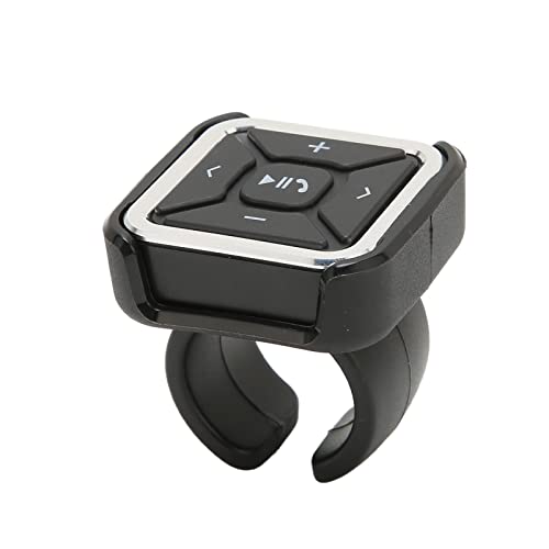 Bluetooth Media Fernbedienung - Drahtloser Wasserfestes Musikcontroller mit Volumensteuerung für Auto, Motorrad, Fahrradlenkrad - Kompatibel mit & Android (schwarz) von LICAEVEY