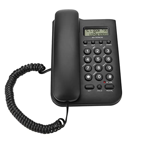 Corded Festnetz, Dual Desktop/Wandmontierbares Analoges Telefon für Home Office Hotel, F-SK/DTMF-System (Schwarz/Weiß, kein Akku erforderlich) (Black) von LICAEVEY