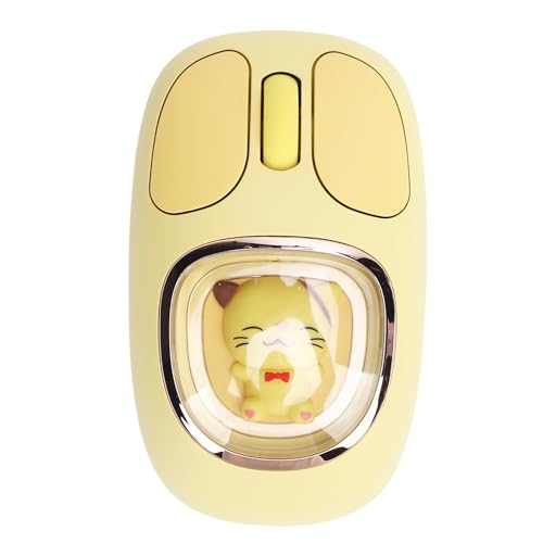 LICAEVEY Bluetooth -Maus, 2,4 G Wiederaufladbare Stille Maus mit RGB -Hintergrundbeleuchtung, Niedliche Tragbare Computermäuse für PC, Laptop, Computer (Yellow) von LICAEVEY