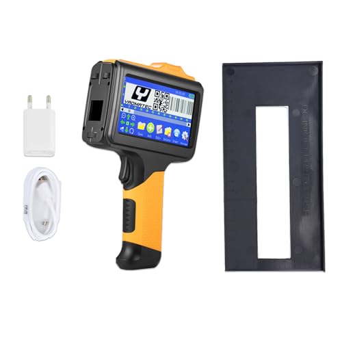 LICAEVEY Handheld-Tintenstrahldrucker, Handheld-Drucker mit 4,3-Zoll-LED-Touchscreen, 600-dpi-Tintenstrahl-Codierungsgerät, Tragbarer Tintenstrahldrucker für den Text (EU-Stecker von LICAEVEY