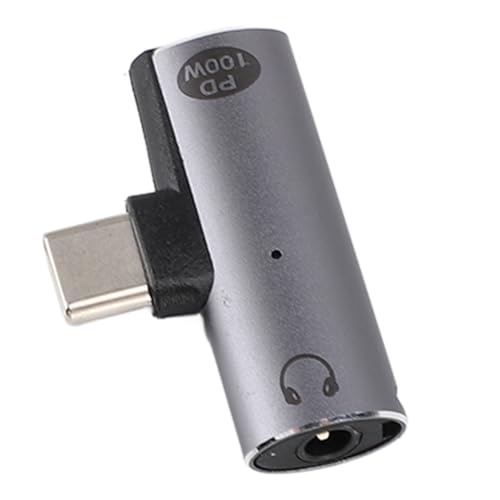 LICAEVEY USB C Bis 3,5 Mm Audio -Kopfhörer -Jackadapter, USB C Femal 100W Fast Ladedongle -Adapter für PD (Gray) von LICAEVEY
