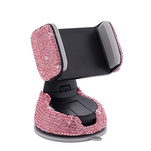 Auto Zubehör Innenraum für Frauen, Bling Strass Handyhalter Auto Handyhalterung LüFtung GPS Stand, 60 Grad Einstellbare, Universal Autohalter Armaturenbrett Air Outlet Handyhalterung Cradle, Rosa von LICHENGTAI