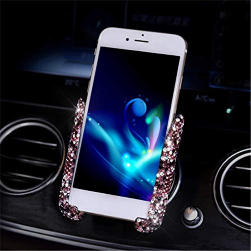 Autotelefonhalter Auto Mit Bling Kristall Strass, Auto Handyhalterung Lüftung, 360 Grad Drehung Glitzer Strass Dekoration Smartphone Handy Halter Armaturenbrett kompatibel mit Smartphone, Lila von LICHENGTAI