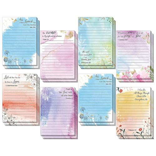 LICHENGTAI Farbige Haftnotizen, 8 Stück Selbstklebende Haftnotizzettel Klebezettel Bunt Zettel Farbig Linierte Klebezette Notizblöcke Sticky Notes für Büro Zuhause Schule Sitzung von LICHENGTAI
