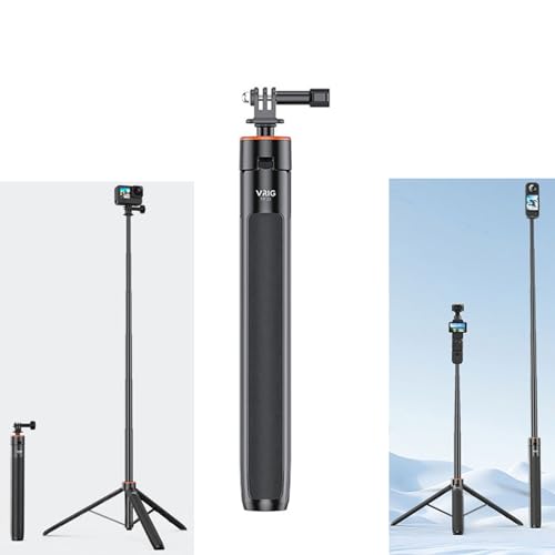 LICHIFIT Ausziehbarer Selfie-Stick für DJI OSMO POCKET 3 / Action 4, längenverstellbar, 138 cm Verlängerungsstange für Insta360 ONE X3 / X2 Action-Kamera, Basishalterung, Zubehör von LICHIFIT