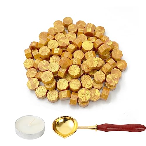 LICQIC Siegelwachs Set, Siegellack Set mit 100 Stück Sealing Wax, 1 Schmelzlöffel, 1 Teelichte, Wachsperlen Siegel für Einladungen, Karten, Umschläge, Weinpakete, Geschenkverpackungen LICQIC Siegelwachs Set, Siegellack Set mit 100 Stück Sealing Wax, 1 Schmelzlöffel, 1 Teelichte, Wachsperlen Siegel für Einladungen, Karten, Umschläge, Weinpakete, Geschenkverpackungen von LICQIC
