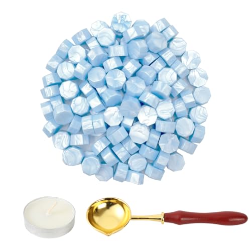 LICQIC Siegelwachs Set, Siegellack Set mit 100 Stück Sealing Wax, 1 Schmelzlöffel, 1 Teelichte, Wachsperlen Siegel für Einladungen, Karten, Umschläge, Weinpakete, Geschenkverpackungen LICQIC Siegelwachs Set, Siegellack Set mit 100 Stück Sealing Wax, 1 Schmelzlöffel, 1 Teelichte, Wachsperlen Siegel für Einladungen, Karten, Umschläge, Weinpakete, Geschenkverpackungen von LICQIC