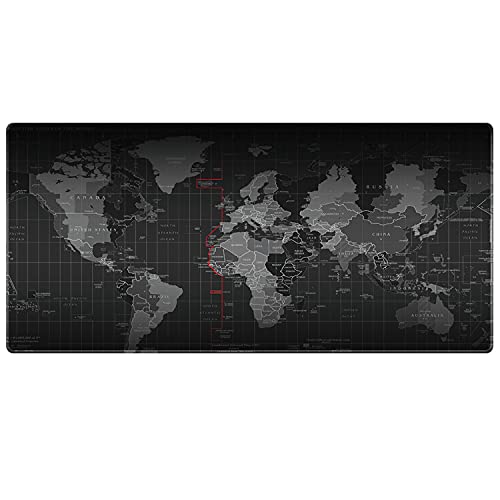 LIEBIRD Erweitertes Xxxl Gaming-Mauspad – 89,9 x 39,9 0,3 cm tragbar mit erweiterter XXL-Größe rutschfeste Gummiunterseite speziell behandeltes strukturiertes Gewebe Präzisionskontrolle (Weltkarte) von LIEBIRD