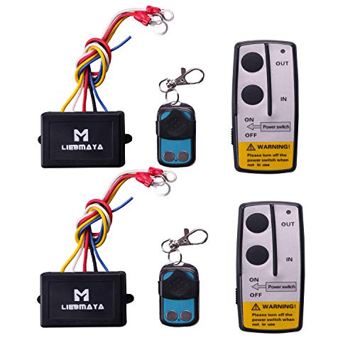 2 Set LIEBMAYA Wireless Elektrische Seilwinde Motorwinde Funkfernbedienung Controller Toröffner Fernsteuerung für Winde LKW Jeep ATV Wasserdicht von LIEBMAYA