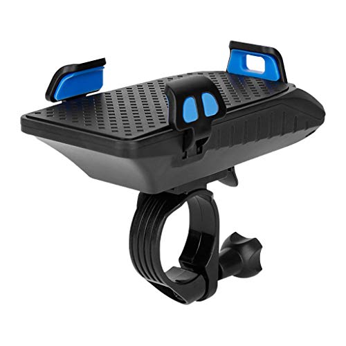Universal Motorrad Fahrrad Handyhalterung mit Powerbank Wiederaufladbare Wasserdichter Anti-Shake Handy Halterung Fahrradhalterung Ständer (Blau) von LIEIKIC