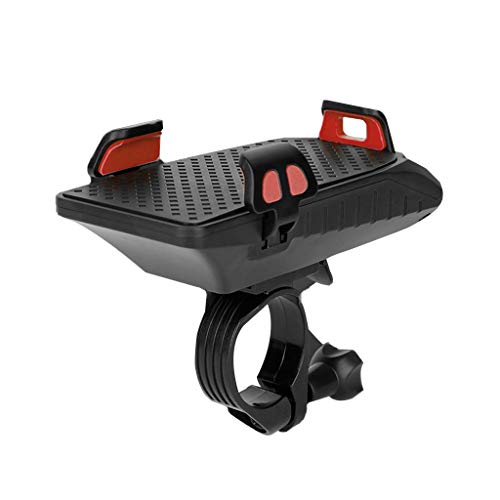 Universal Motorrad Fahrrad Handyhalterung mit Powerbank Wiederaufladbare Wasserdichter Anti-Shake Handy Halterung Fahrradhalterung Ständer (Rot) von LIEIKIC