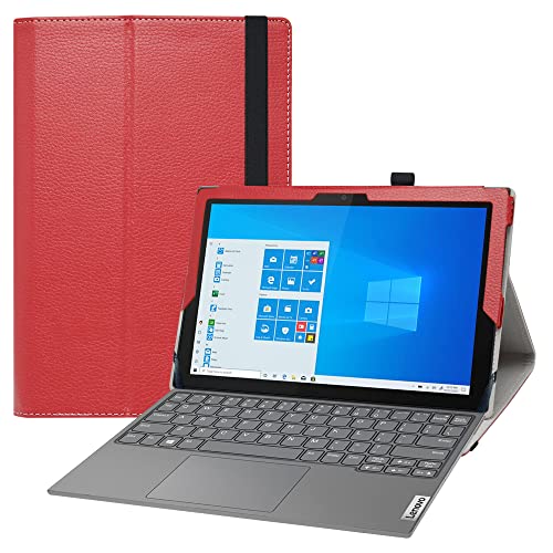 LIFANG Lenovo IdeaPad Duet 3i Hülle,Schutzhülle mit Hochwertiges PU Leder Tasche Case für 10.3" Lenovo IdeaPad Duet 3i 10IGL5 Tablet(Not fit Other Models),Rot von LIFANG