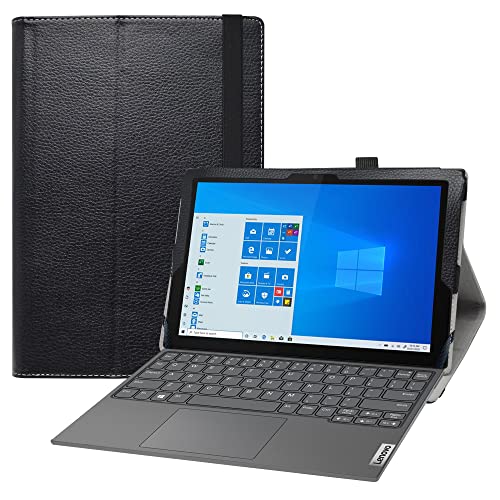 LIFANG Kompatibel mit Lenovo IdeaPad Duet 3i Hülle,Schutzhülle mit Hochwertiges PU Leder Tasche Case für 10.3" Lenovo IdeaPad Duet 3i 10IGL5 Tablet,Schwarz von LIFANG