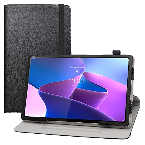 LIFANG Lenovo Tab P12 Pro hülle,360° Drehbarer Stand Cover Premium Schutzhülle Tasche Etui mit Auto Schlaf/Wach Case für 12.6" Lenovo Tab P12 Pro (TB-Q706F /TB-Q706Z) Tablet,Schwarz von LIFANG