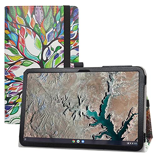 LIFANG Nokia T20 Hülle,Schutzhülle mit Hochwertiges PU Leder Tasche Case für 10.4" Nokia T20 Tablet,Love Tree von LIFANG