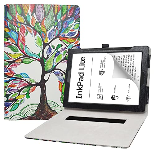 LIFANG Pocketbook InkPad Lite Hülle,Schutzhülle mit Hochwertiges PU Leder Tasche Case für 9.7" Pocketbook InkPad Lite Tablet,Love Tree von LIFANG
