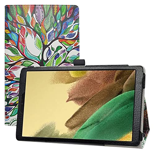 LIFANG Samsung Galaxy Tab A7 Lite Hülle,Schutzhülle mit Hochwertiges PU Leder Tasche Case für 8.7" Samsung Galaxy Tab A7 Lite (SM-T220 T225) Tablet,Love Tree von LIFANG