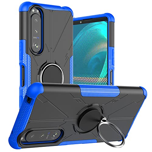 LIFANG Sony Xperia 5 III Hülle,360 Rotation Verstellbarer Ring Grip Stand,Ultra Slim Fit TPU Schutzhülle für Sony Xperia 5 III Smartphone,Deep Blue von LIFANG