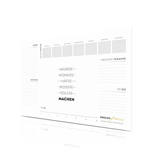 LIFEBOARD® PREMIUM Schreibtischunterlage Papier - 5x 50 Blatt - 90g/m² - Schreibunterlage XXL in A2 - für mehr Fokus & Motivation - by ENDLICH ERFOLG (DIN A2 (5 Stück)) von LIFEBOARD
