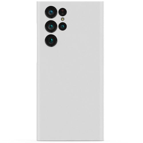 Die luxuriöse Lederhülle, dünne Lederhülle für Samsung Galaxy S22, S23 Ultra, schlanke, farbenfrohe Hülle, Weiß, Galaxy S23 Ultra von LIFEKA