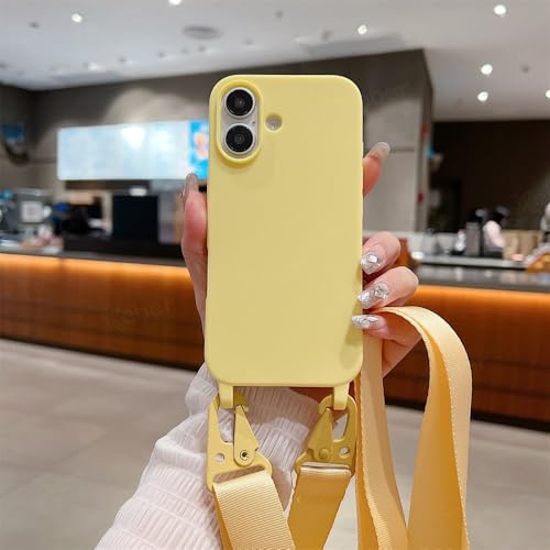 LIFEKA Breite Halskette Lanyard Handyhülle für iPhone 15 16 Pro Max 14 13 12 11 Silikon-Schultergurthülle, gelb, für iPhone 16 Pro LIFEKA Breite Halskette Lanyard Handyhülle für iPhone 15 16 Pro Max 14 13 12 11 Silikon-Schultergurthülle, gelb, für iPhone 16 Pro von LIFEKA