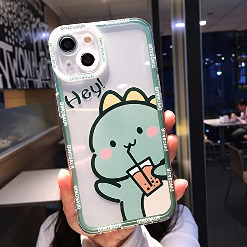 LIFEKA Cartoon-Dinosaurier-Telefonhülle für iPhone 13 14 Pro 11 12Pro Max XR XS Max 7 8 Plus X Objektivschutz, niedliche weiche Silikonhülle, 8921, für iPhone 13 von LIFEKA