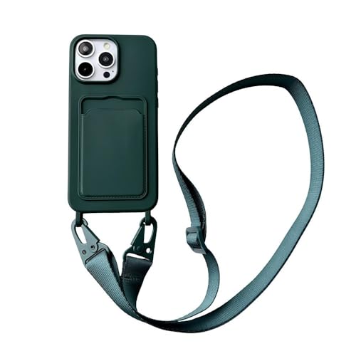 LIFEKA Crossbody-Lanyard-Halskette, Seil, Brieftasche, Silikonhülle für iPhone 16 15 Plus 14 13 12 11 Pro Max, Kartensteckplatz, Schlichte Rückseite, Dunkelgrün, für iPhone 14 Pro LIFEKA Crossbody-Lanyard-Halskette, Seil, Brieftasche, Silikonhülle für iPhone 16 15 Plus 14 13 12 11 Pro Max, Kartensteckplatz, Schlichte Rückseite, Dunkelgrün, für iPhone 14 Pro von LIFEKA