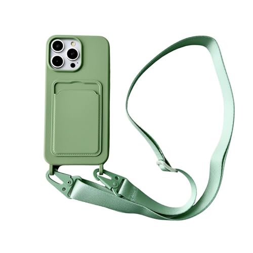 LIFEKA Crossbody-Lanyard-Halskette, Seil, Brieftasche, Silikonhülle für iPhone 16 15 Plus 14 13 12 11 Pro Max, Kartensteckplatz, Schlichte Rückseite, Mintgrün, für iPhone 15 LIFEKA Crossbody-Lanyard-Halskette, Seil, Brieftasche, Silikonhülle für iPhone 16 15 Plus 14 13 12 11 Pro Max, Kartensteckplatz, Schlichte Rückseite, Mintgrün, für iPhone 15 von LIFEKA