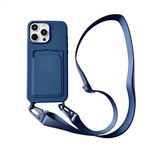 LIFEKA Crossbody-Lanyard-Halskette, Seil, Brieftasche, Silikonhülle für iPhone 16 15 Plus 14 13 12 11 Pro Max, Kartensteckplatz, Schlichte Rückseite, Ziegelblau, für iPhone 11ProMax LIFEKA Crossbody-Lanyard-Halskette, Seil, Brieftasche, Silikonhülle für iPhone 16 15 Plus 14 13 12 11 Pro Max, Kartensteckplatz, Schlichte Rückseite, Ziegelblau, für iPhone 11ProMax von LIFEKA