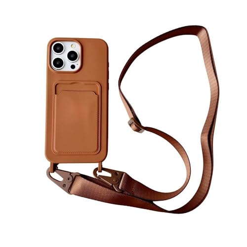 LIFEKA Crossbody-Lanyard-Halskette, Seil, Brieftasche, Silikonhülle für iPhone 16 15 Plus 14 13 12 11 Pro Max, Kartensteckplatz, Schlichte Rückseite, braun, für iPhone 15ProMax LIFEKA Crossbody-Lanyard-Halskette, Seil, Brieftasche, Silikonhülle für iPhone 16 15 Plus 14 13 12 11 Pro Max, Kartensteckplatz, Schlichte Rückseite, braun, für iPhone 15ProMax von LIFEKA