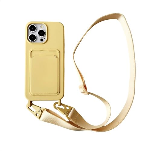 LIFEKA Crossbody-Lanyard-Halskette, Seil, Brieftasche, Silikonhülle für iPhone 16 15 Plus 14 13 12 11 Pro Max, Kartensteckplatz, einfache Rückseite, gelb, für iPhone 15ProMax LIFEKA Crossbody-Lanyard-Halskette, Seil, Brieftasche, Silikonhülle für iPhone 16 15 Plus 14 13 12 11 Pro Max, Kartensteckplatz, einfache Rückseite, gelb, für iPhone 15ProMax von LIFEKA