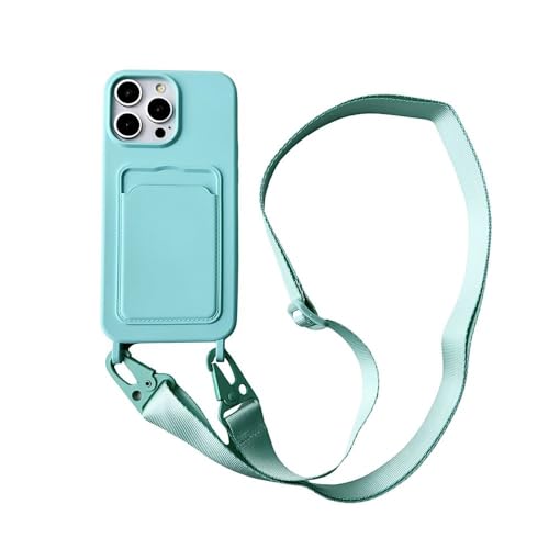 LIFEKA Crossbody Lanyard Halskette Seil Brieftasche Silikonhülle für iPhone 16 15 Plus 14 13 12 11 Pro Max Slot Kartenhalter Einfache Rückseite, Himmelblau, Für iPhone 15 LIFEKA Crossbody Lanyard Halskette Seil Brieftasche Silikonhülle für iPhone 16 15 Plus 14 13 12 11 Pro Max Slot Kartenhalter Einfache Rückseite, Himmelblau, Für iPhone 15 von LIFEKA