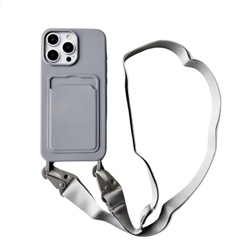 LIFEKA Crossbody Lanyard Halskette Seil Brieftasche Silikonhülle für iPhone 16 15 Plus 14 13 12 11 Pro Max Slot Kartenhalter Einfache Rückseite, grau, für iPhone 14,13 LIFEKA Crossbody Lanyard Halskette Seil Brieftasche Silikonhülle für iPhone 16 15 Plus 14 13 12 11 Pro Max Slot Kartenhalter Einfache Rückseite, grau, für iPhone 14,13 von LIFEKA
