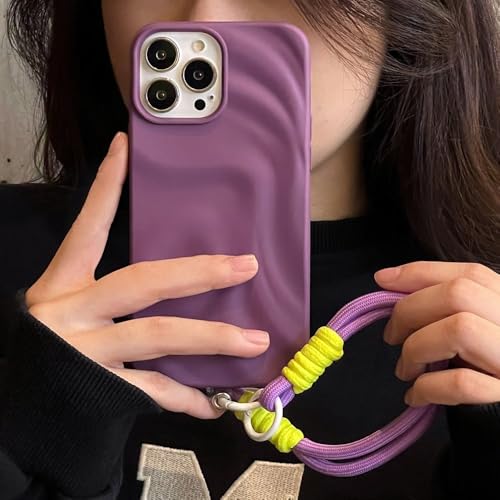 LIFEKA Falten-Falten-Bunte Lanyard-Hülle für iPhone 14 13 12 Pro Max 11 Matte Hülle mit Seilkordel-Schutzhülle Softshell, Lila, Für iPhone 15 Pro LIFEKA Falten-Falten-Bunte Lanyard-Hülle für iPhone 14 13 12 Pro Max 11 Matte Hülle mit Seilkordel-Schutzhülle Softshell, Lila, Für iPhone 15 Pro von LIFEKA