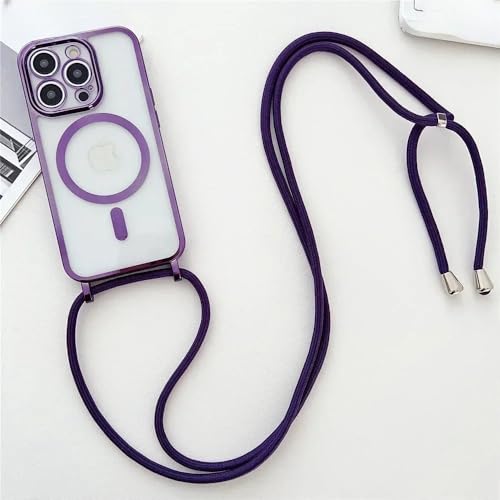 LIFEKA Lanyard-Beschichtung, transparente Handyhülle für iPhone 16 15 14 13 12 Pro Max, magnetische Halskette, Kordel, Seilgurt, Lila, für iPhone 16 Pro LIFEKA Lanyard-Beschichtung, transparente Handyhülle für iPhone 16 15 14 13 12 Pro Max, magnetische Halskette, Kordel, Seilgurt, Lila, für iPhone 16 Pro von LIFEKA