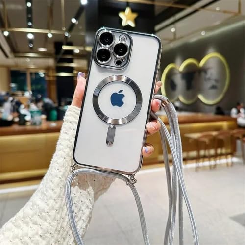 LIFEKA Lanyard Clear Magnetic Case für iPhone 16 15 14 13 12 11 Pro Max Plus Weiche TPU-galvanisierte Rückseite, Silber, für iPhone 11 LIFEKA Lanyard Clear Magnetic Case für iPhone 16 15 14 13 12 11 Pro Max Plus Weiche TPU-galvanisierte Rückseite, Silber, für iPhone 11 von LIFEKA