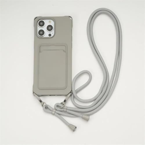 LIFEKA Lanyard-Hülle für iPhone 15 14 12 13 11 Pro Max Mini XS X XR 8 7 Plus Stoßfester Kartensteckplatzhalter Crossbody-Halskettengurtabdeckung, Grau, Für iPhone 16 Pro LIFEKA Lanyard-Hülle für iPhone 15 14 12 13 11 Pro Max Mini XS X XR 8 7 Plus Stoßfester Kartensteckplatzhalter Crossbody-Halskettengurtabdeckung, Grau, Für iPhone 16 Pro von LIFEKA