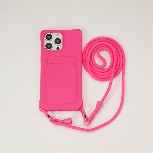 LIFEKA Lanyard-Hülle für iPhone 15 14 12 13 11 Pro Max Mini XS X XR 8 7 Plus Stoßfester Kartensteckplatzhalter Crossbody-Halskettengurtabdeckung, Roserot, für iPhone 15 Plus LIFEKA Lanyard-Hülle für iPhone 15 14 12 13 11 Pro Max Mini XS X XR 8 7 Plus Stoßfester Kartensteckplatzhalter Crossbody-Halskettengurtabdeckung, Roserot, für iPhone 15 Plus von LIFEKA