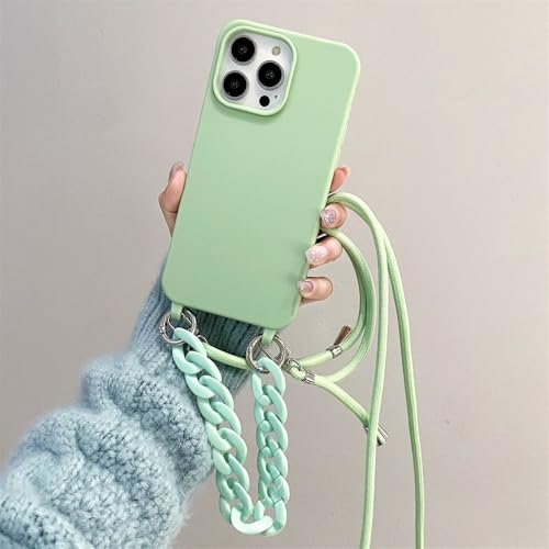 LIFEKA Lanyard Luxus Candy Color Chain Matte Silikon Soft Case für iPhone 15 14 Pro Max 13 12 11 Pro X XS XR 15Plus Cover, Grasgrün, Für iPhone 12 LIFEKA Lanyard Luxus Candy Color Chain Matte Silikon Soft Case für iPhone 15 14 Pro Max 13 12 11 Pro X XS XR 15Plus Cover, Grasgrün, Für iPhone 12 von LIFEKA