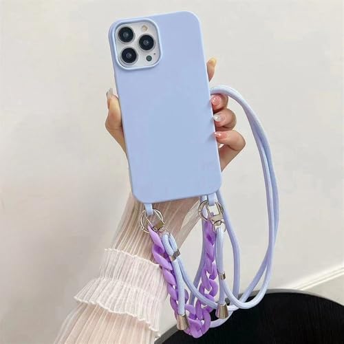 LIFEKA Lanyard Luxus Candy Color Chain Matte Silikon Soft Case für iPhone 15 14 Pro Max 13 12 11 Pro X XS XR 15Plus Cover, Lila Lila, Für iPhone 15Plus LIFEKA Lanyard Luxus Candy Color Chain Matte Silikon Soft Case für iPhone 15 14 Pro Max 13 12 11 Pro X XS XR 15Plus Cover, Lila Lila, Für iPhone 15Plus von LIFEKA