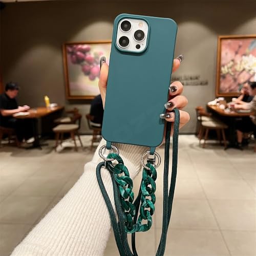 LIFEKA Lanyard Marmor Acryl Kette Handyhülle für iPhone 16 15 14 13 12 11 Pro Max Einfarbige Matte weiche Silikonhülle, Dunkelgrün, Für iPhone 11 Pro LIFEKA Lanyard Marmor Acryl Kette Handyhülle für iPhone 16 15 14 13 12 11 Pro Max Einfarbige Matte weiche Silikonhülle, Dunkelgrün, Für iPhone 11 Pro von LIFEKA
